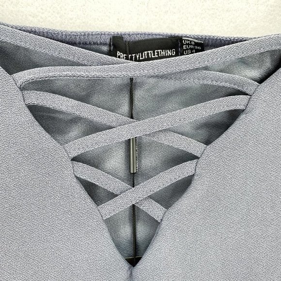 PrettyLittleThing Lace Up Bodycon Knit Mini Dress - Picture 3 of 6